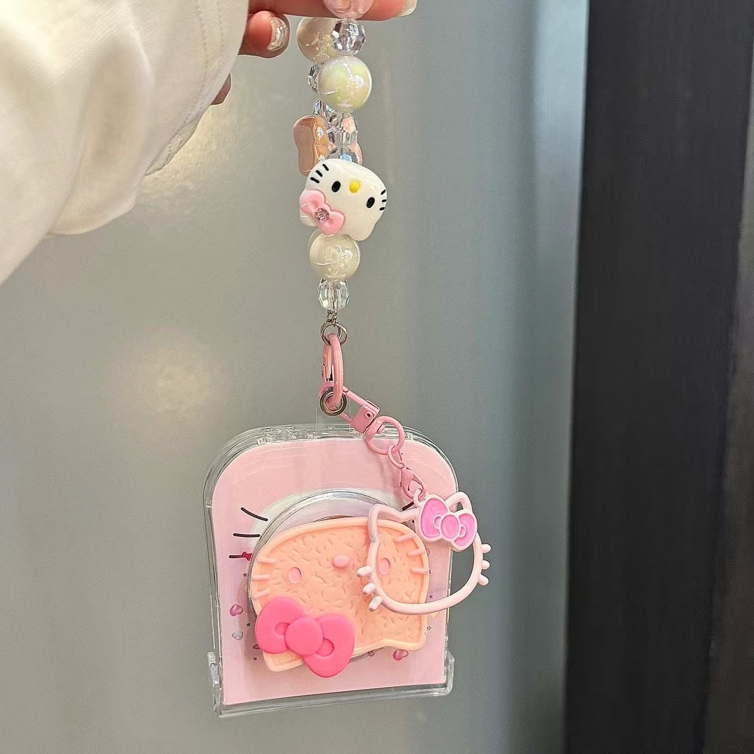 Rynx | Cute Cartoon Pink Samsung Galaxy Z Flip Magsafe Case – Heart Print with Kitty Magsafe Holder
