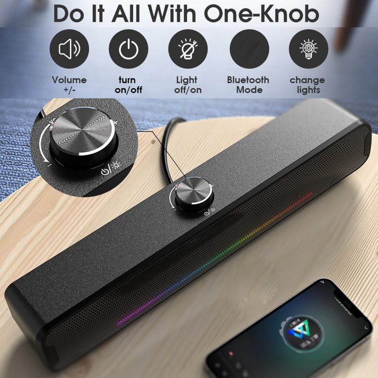 Rynx | L16 Portable RGB Light HiFi USB Bluetooth Wireless Speaker (Black)