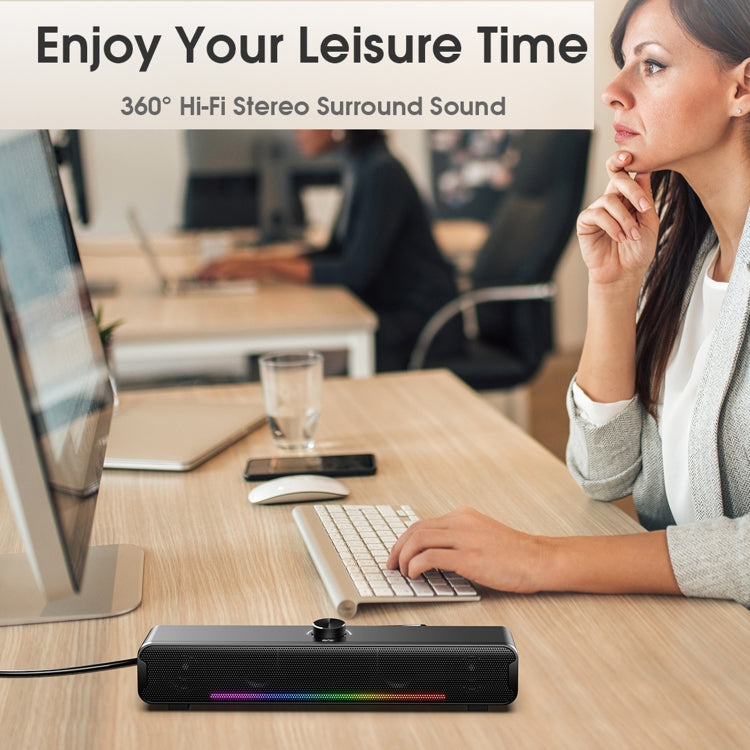 Rynx | L16 Portable RGB Light HiFi USB Bluetooth Wireless Speaker (Black)