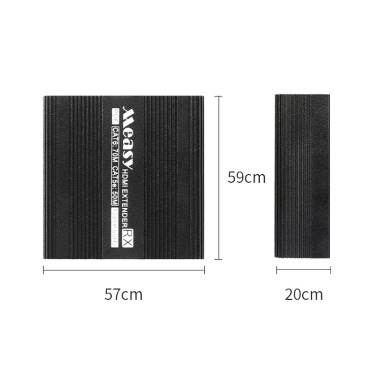 Rynx | Measy ET100 HDMI Extender Transmitter + Receiver Converter Ethernet Cable, Transmission Distance: 70m (EU Plug)