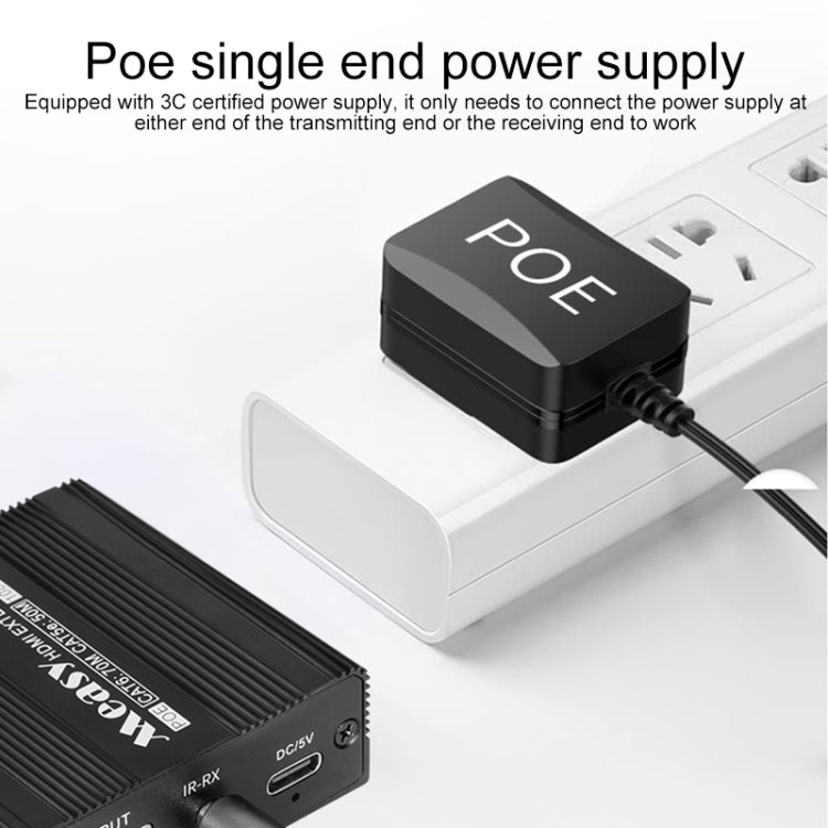 Rynx | Measy ET100 HDMI Extender Transmitter + Receiver Converter Ethernet Cable, Transmission Distance: 70m (EU Plug)