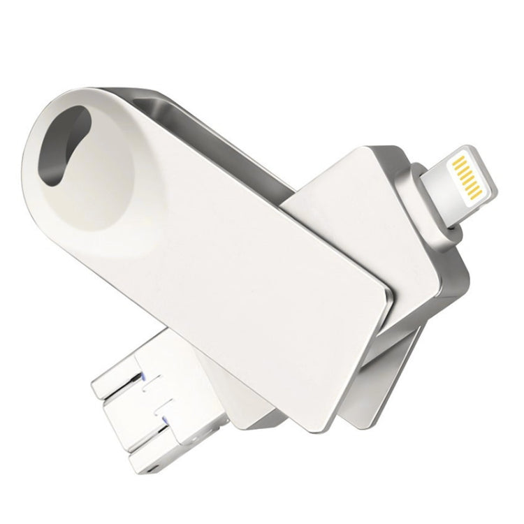 Rynx | S29 3 in 1 128GB Micro USB + USB + 8 Pin Interface Metal Twister Flash Drive (Silver)