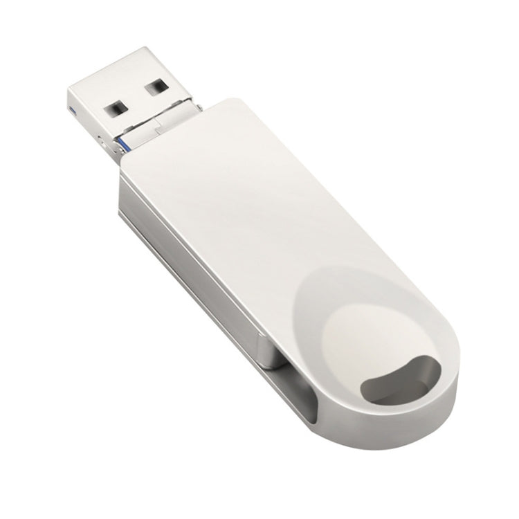 Rynx | S29 3 in 1 128GB Micro USB + USB + 8 Pin Interface Metal Twister Flash Drive (Silver)