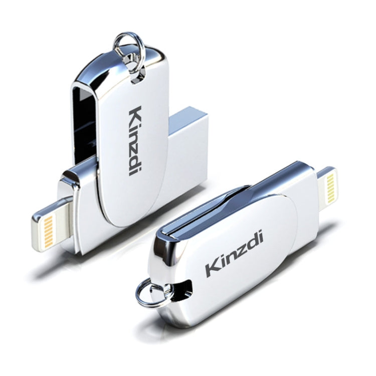 Rynx | Kinzdi 32GB USB + 8 Pin Interface Metal Twister Flash U Disk (Silver)