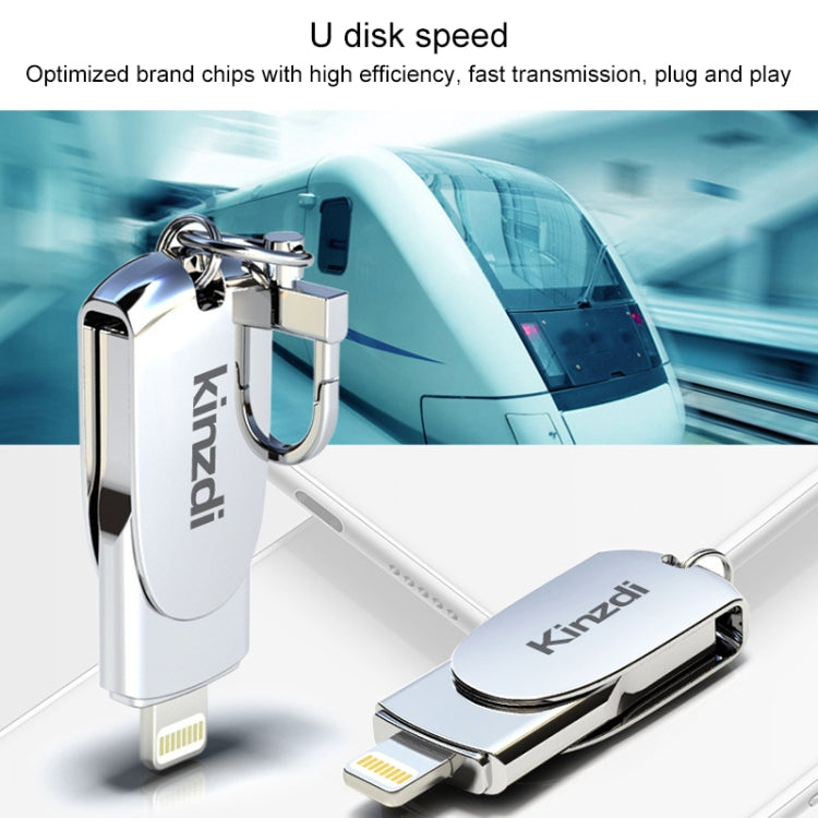 Rynx | Kinzdi 32GB USB + 8 Pin Interface Metal Twister Flash U Disk (Silver)