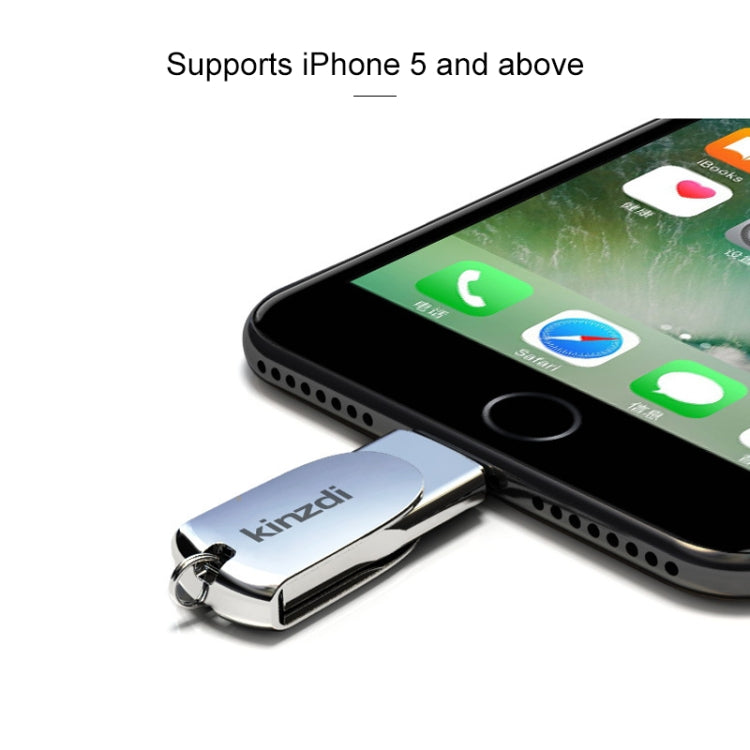 Rynx | Kinzdi 32GB USB + 8 Pin Interface Metal Twister Flash U Disk (Silver)