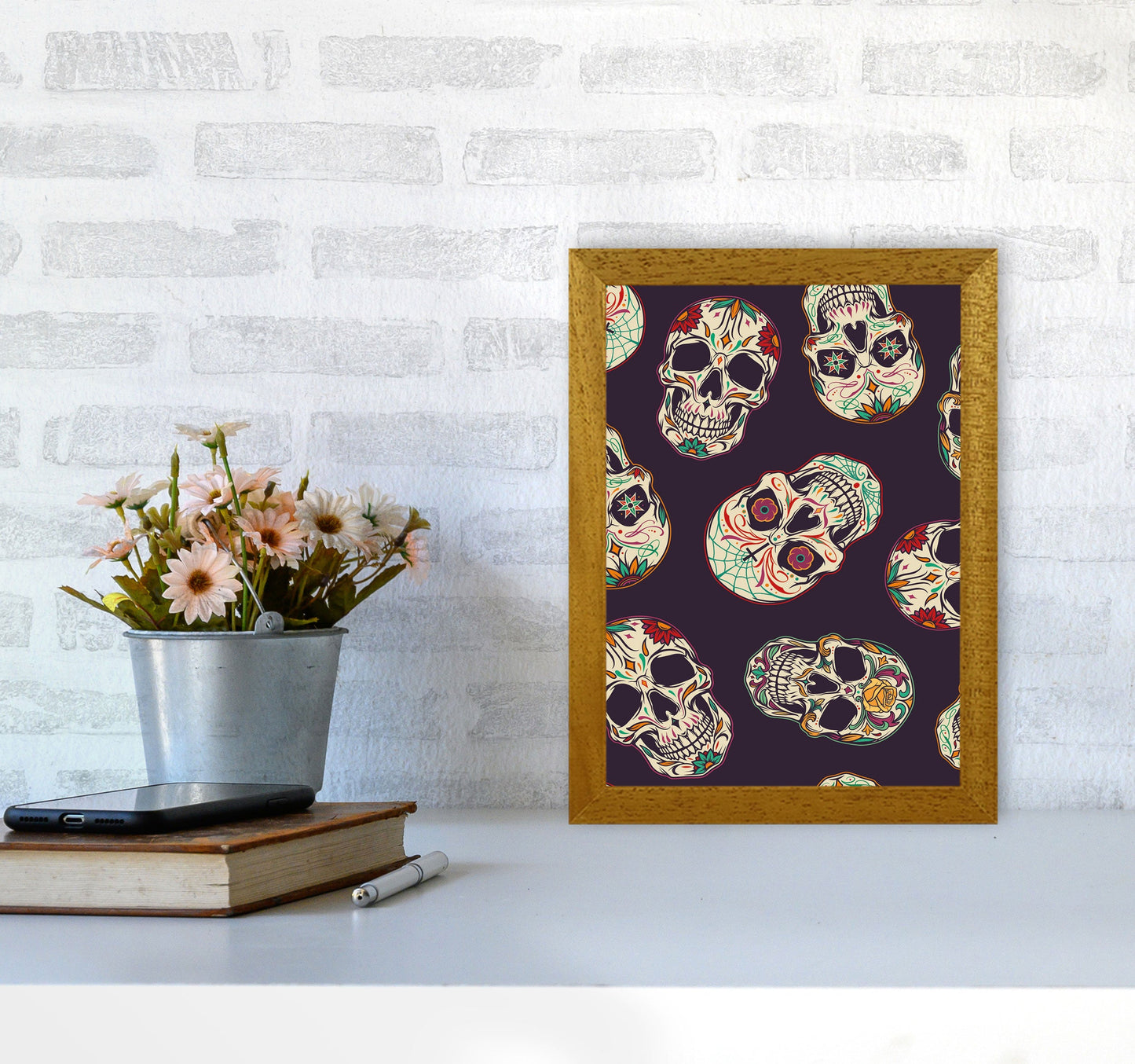 Rynx | Day Of The Dead Skull Art Print by Jason Stanley