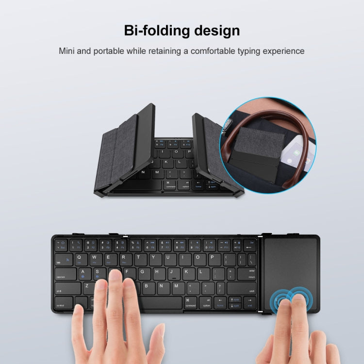 Rynx | B1053 Leather Portable Tri-Fold Bluetooth Keyboard