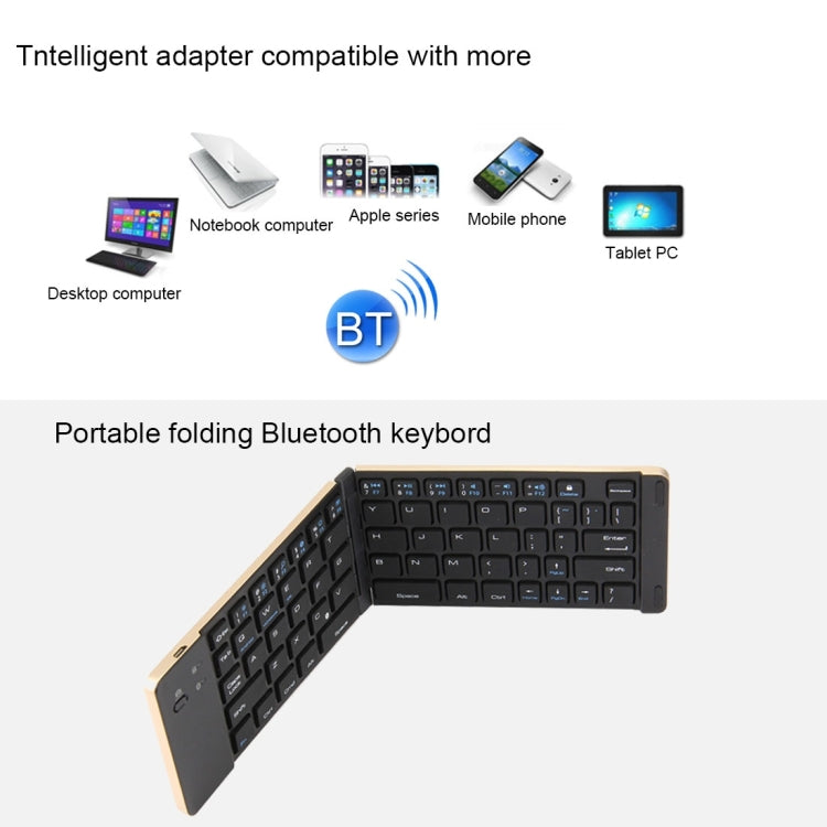 Rynx | F66 Folding Bluetooth Wireless 66 Keys Keyboard, Supports Android / Windows / iOS (Rose Gold)