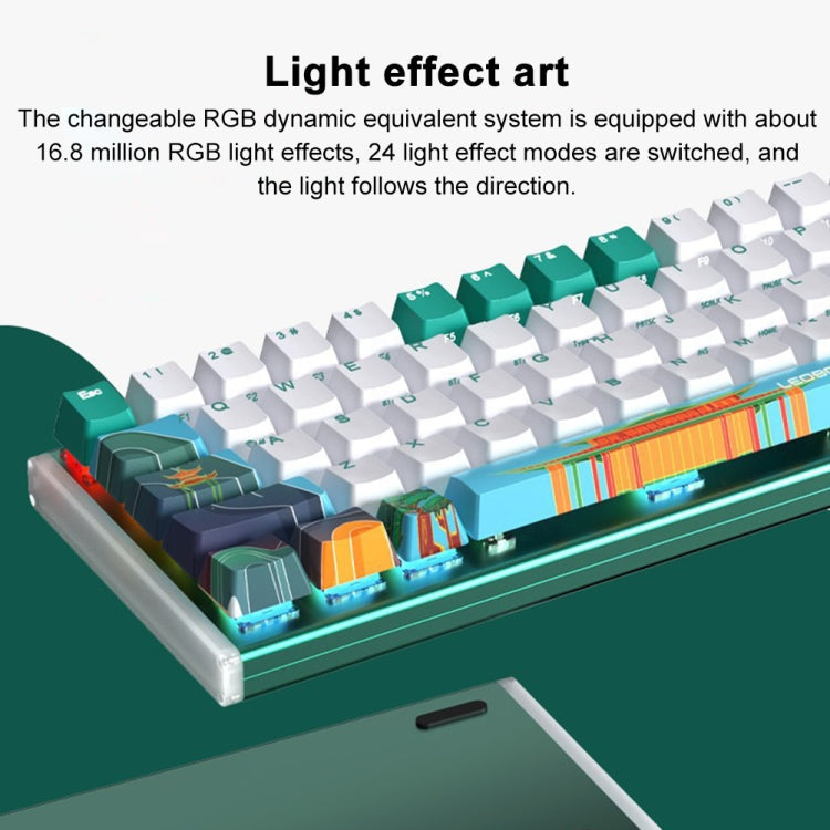 Rynx | LEOBOG K67 2.4G Bluetooth Wireless RGB Three Modes Customized Mechanical Keyboard, Ice Crystal Switch (Green)