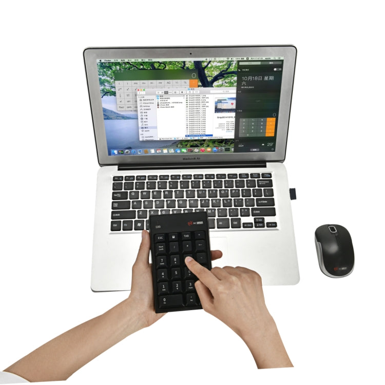 Rynx | MC Cable MC-61CB 2.4GHz Wireless Mouse + 22-Key Numeric Keypad Keyboard with USB Receiver Set for Computer PC Laptop (Black)