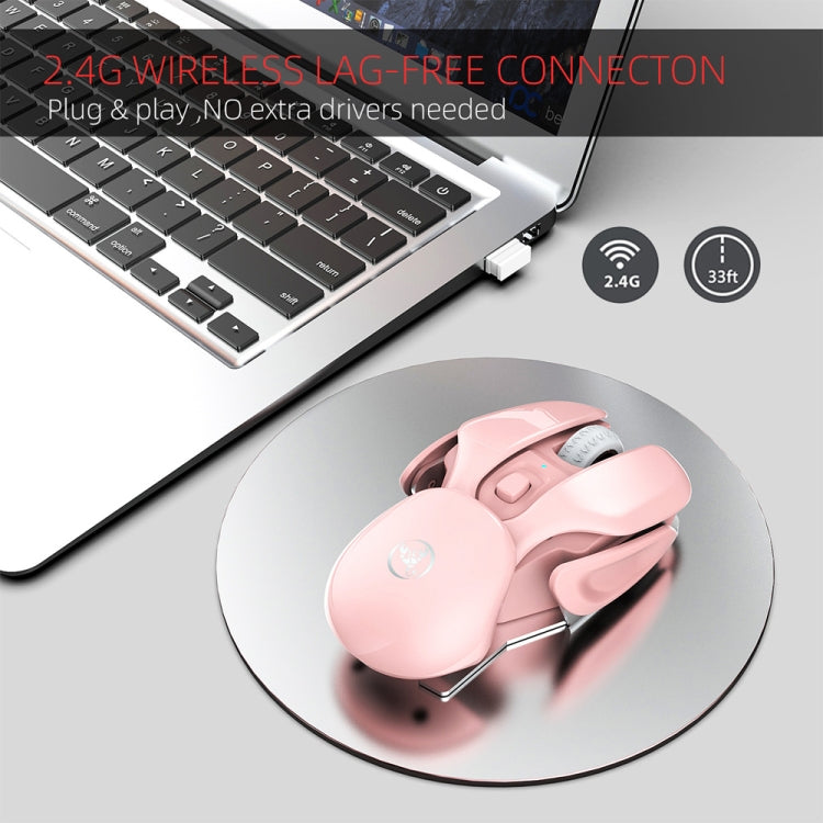 Rynx | HXSJ T37 2.4GHz 1600dpi 3-Mode Adjustable Wireless Silent Mouse (Pink)