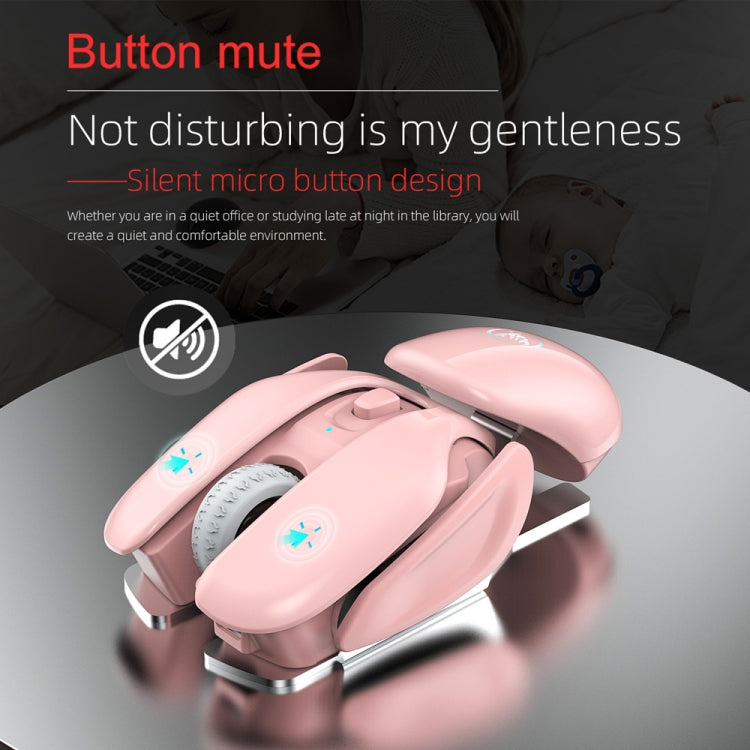Rynx | HXSJ T37 2.4GHz 1600dpi 3-Mode Adjustable Wireless Silent Mouse (Pink)