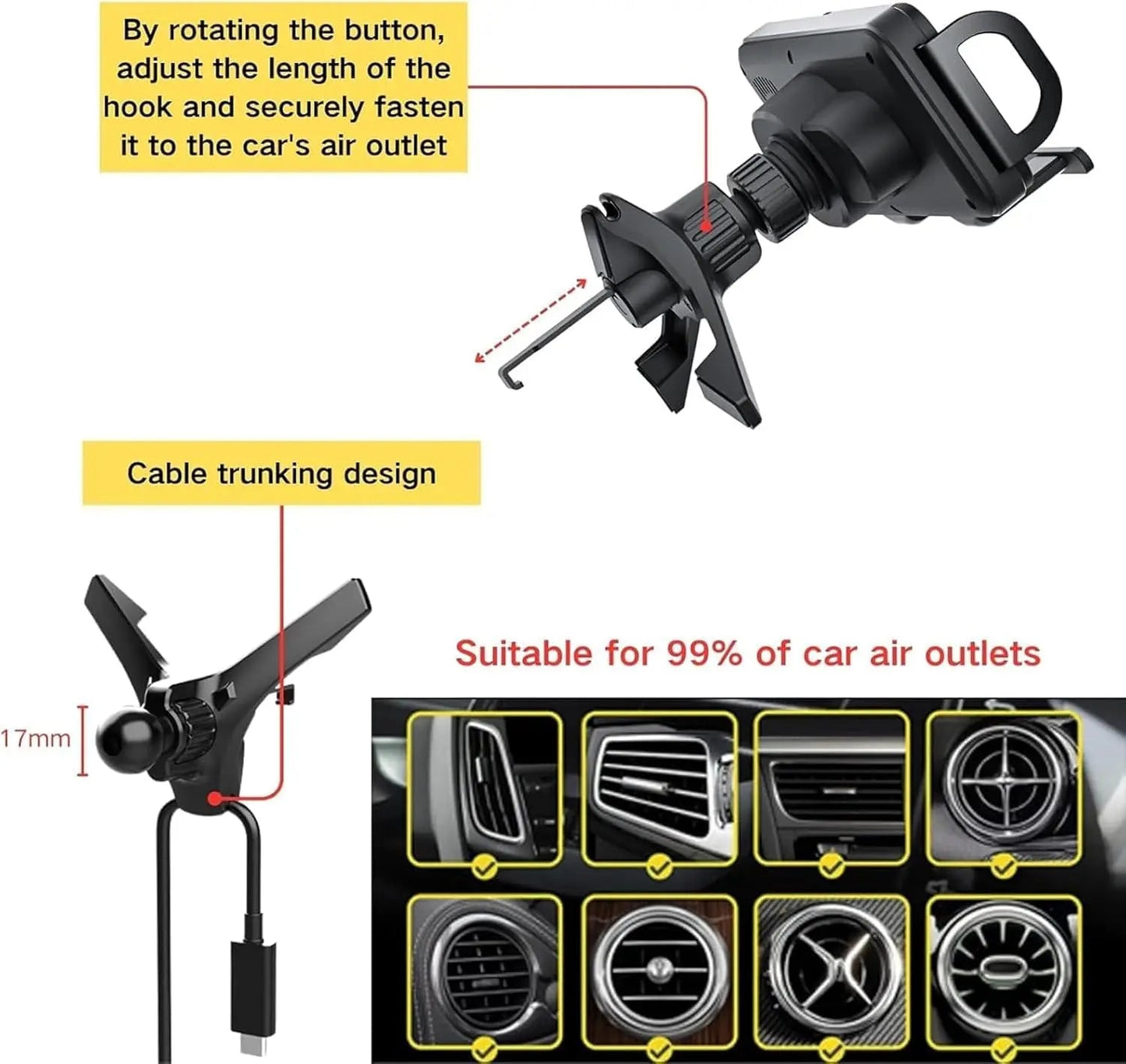 Rynx | Wireless Phone Holder for Car with Fast Charging