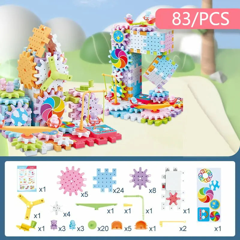Rynx | Kids Motorized Gear Building Blocks — Creative STEM Toy Set