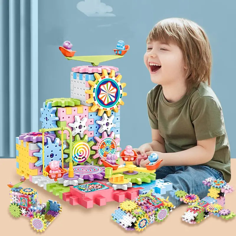Rynx | Kids Motorized Gear Building Blocks — Creative STEM Toy Set
