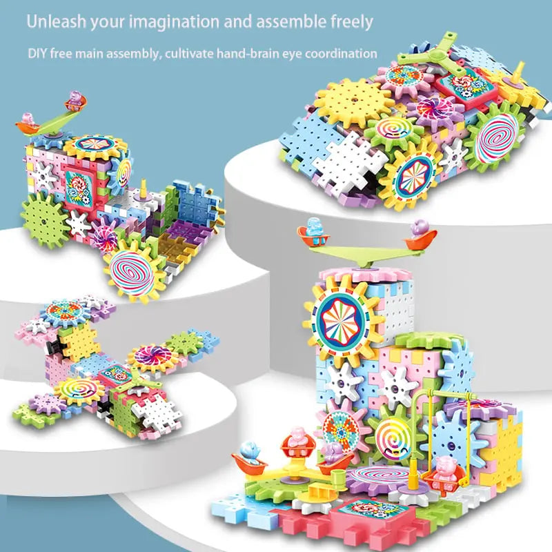Rynx | Kids Motorized Gear Building Blocks — Creative STEM Toy Set
