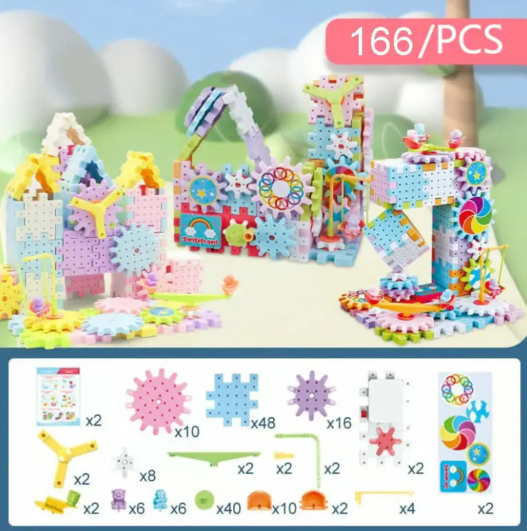 Rynx | Kids Motorized Gear Building Blocks — Creative STEM Toy Set