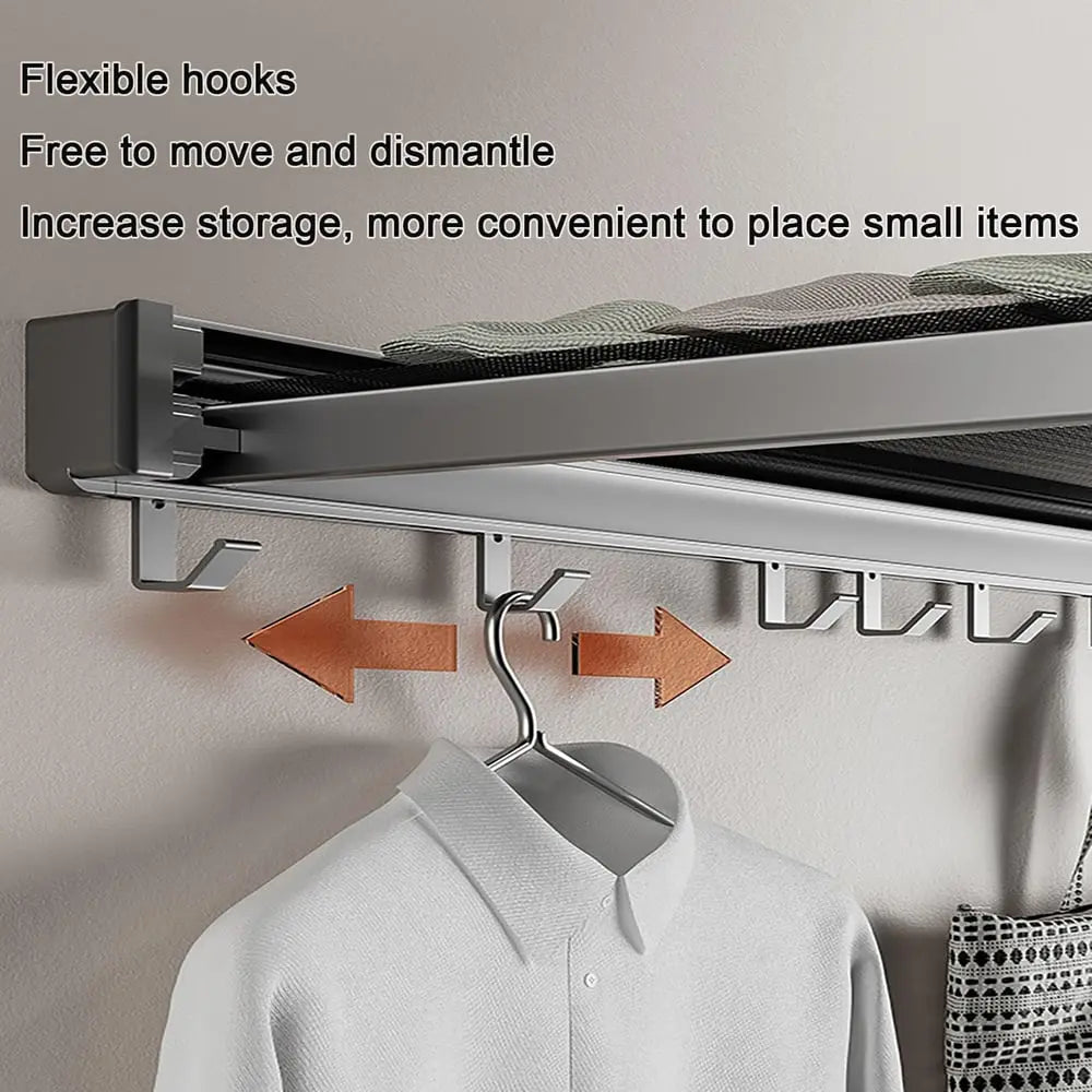 Rynx | Foldable wall shelf for laundry – space-saving with double drying area