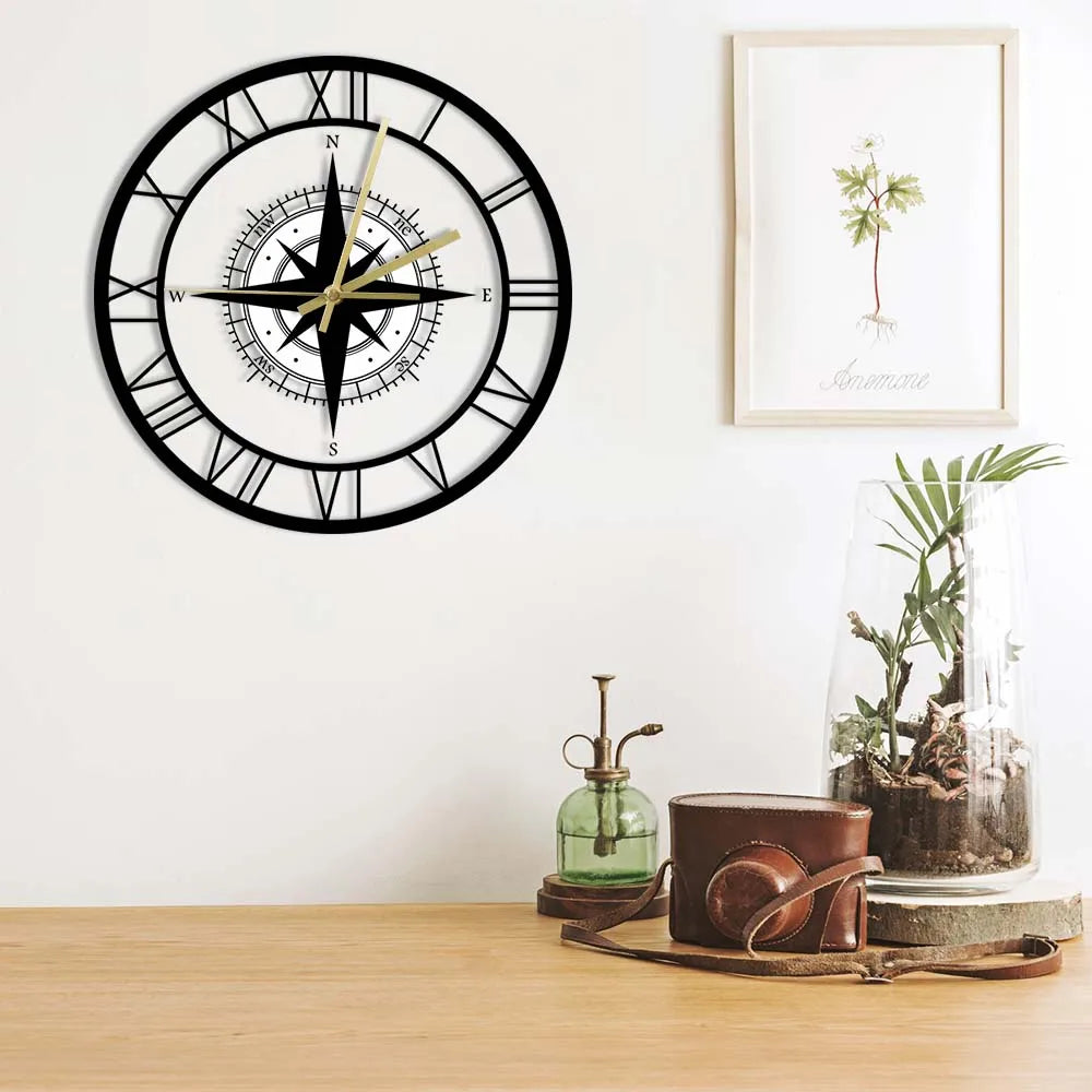 Rynx | NauticaTime - Stylish Compass Wall Clock