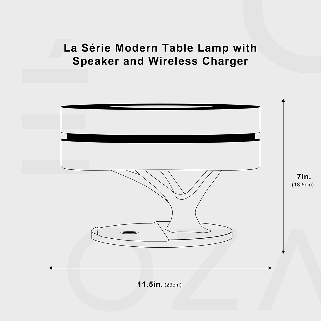 Rynx | The Modern Series Table Lamp with Speaker and Wireless Charger