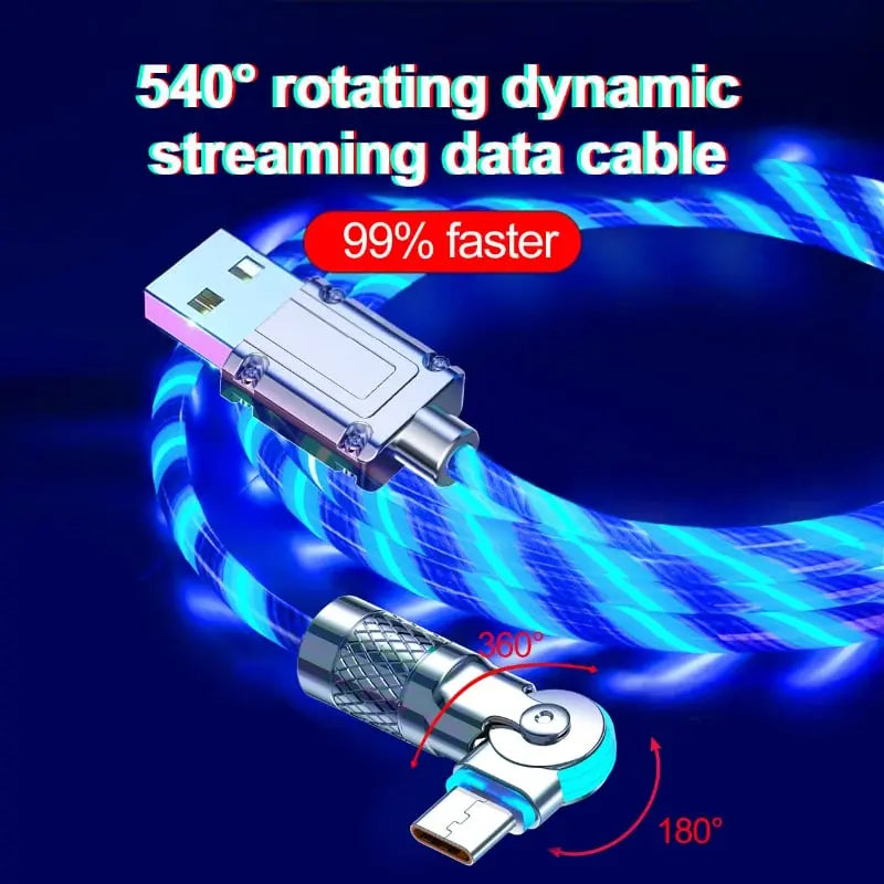 Rynx | Illuminated 540° Redatable data cable – High quality & fast charging