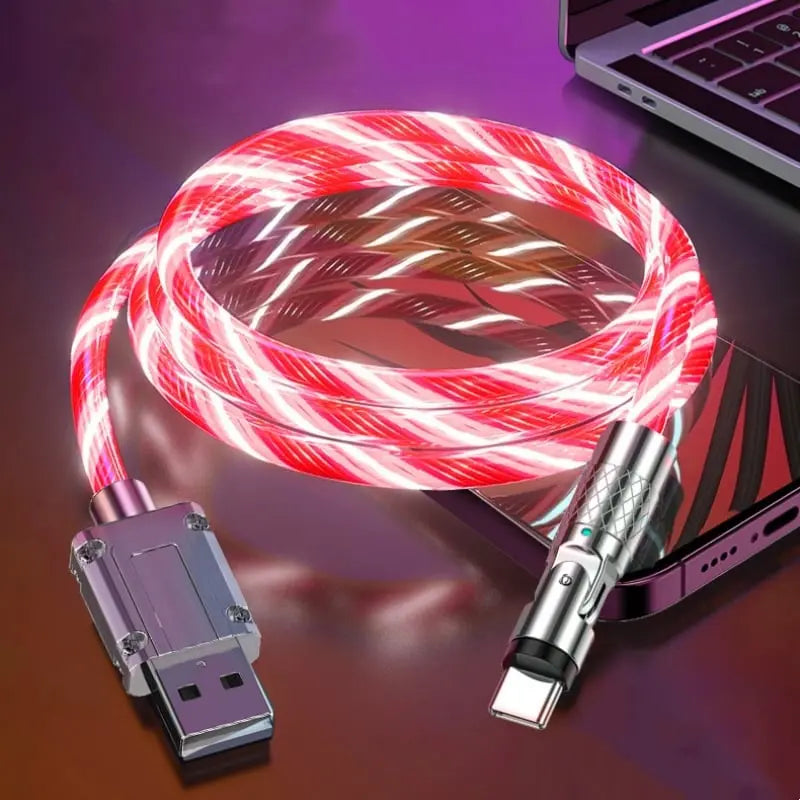 Rynx | Illuminated 540° Redatable data cable – High quality & fast charging