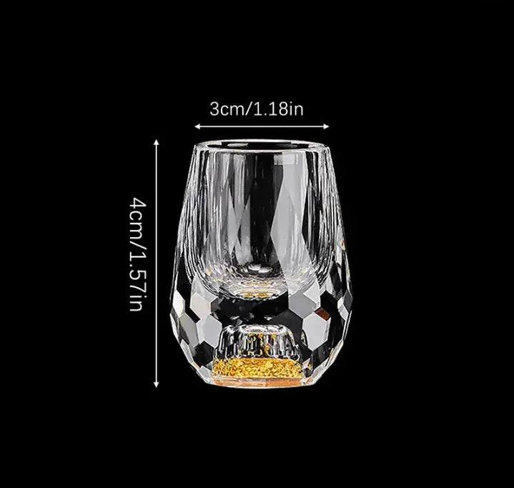 Rynx | Crystal shot glasses with elegant cut - For stylish celebrations & special occasions (Set of 6 glasses)
