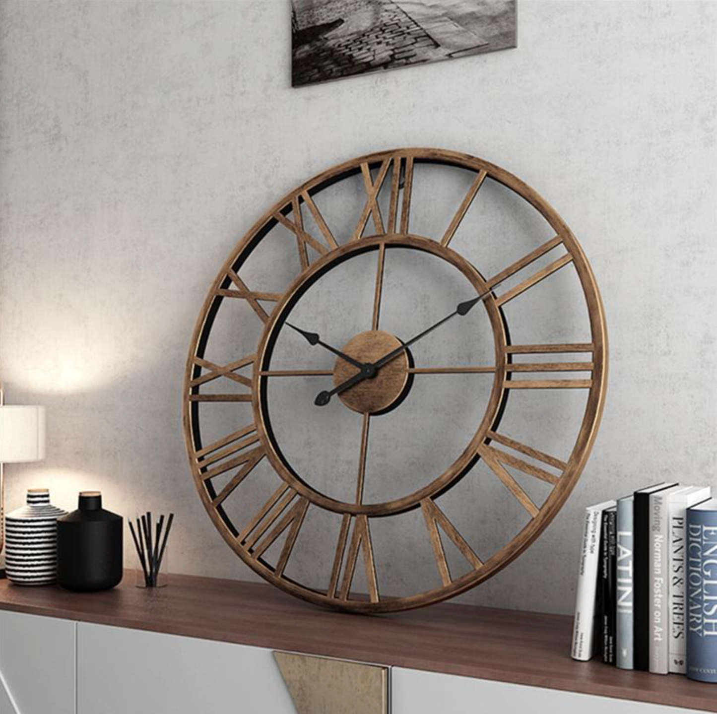 Rynx | Golden or bronze skeleton wall clock