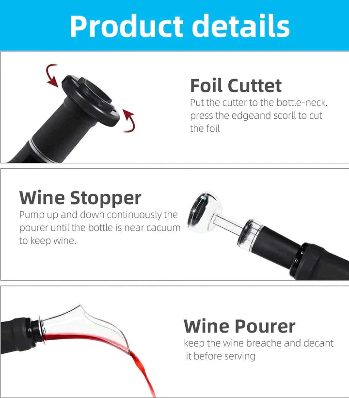 Rynx | Wineson Professional Wine Opener | 3 in 1 Automatic Set