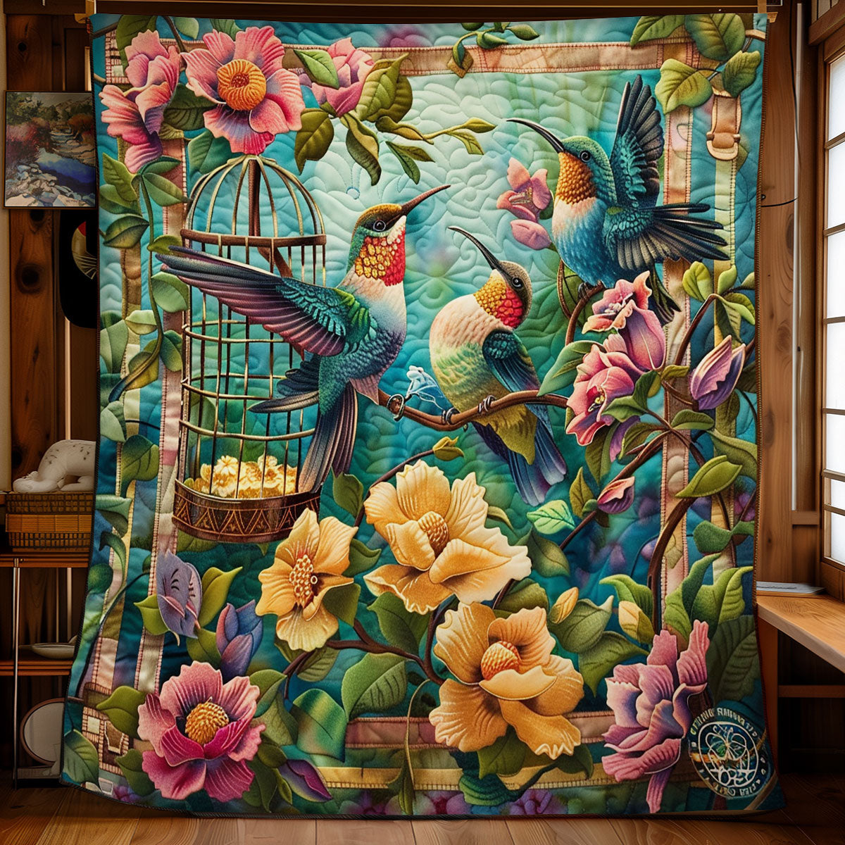 Rynx | Hummingbirds and floral duvet
