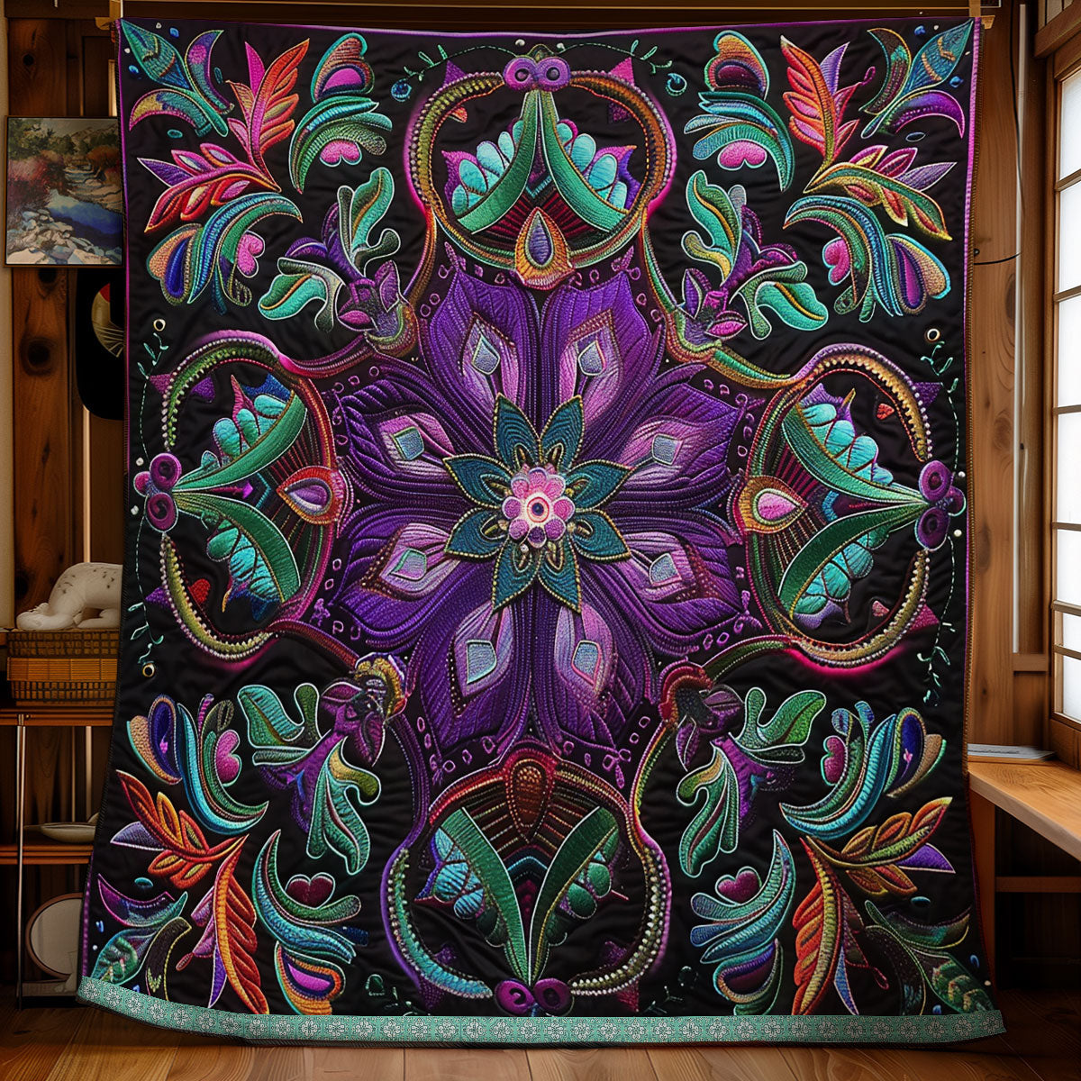Rynx | Purple and Teal Flower Quilt