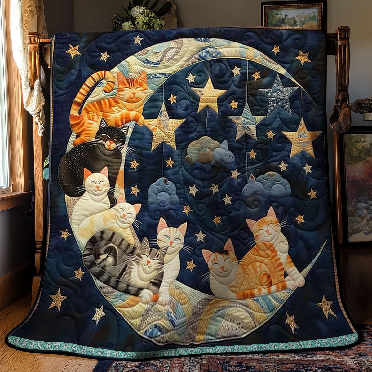 Rynx | Crescent Moon Cats Rest Blanket