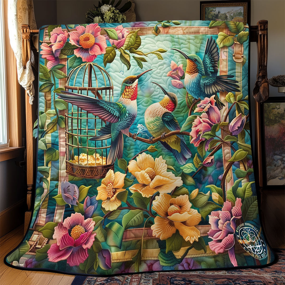 Rynx | Hummingbirds and floral duvet