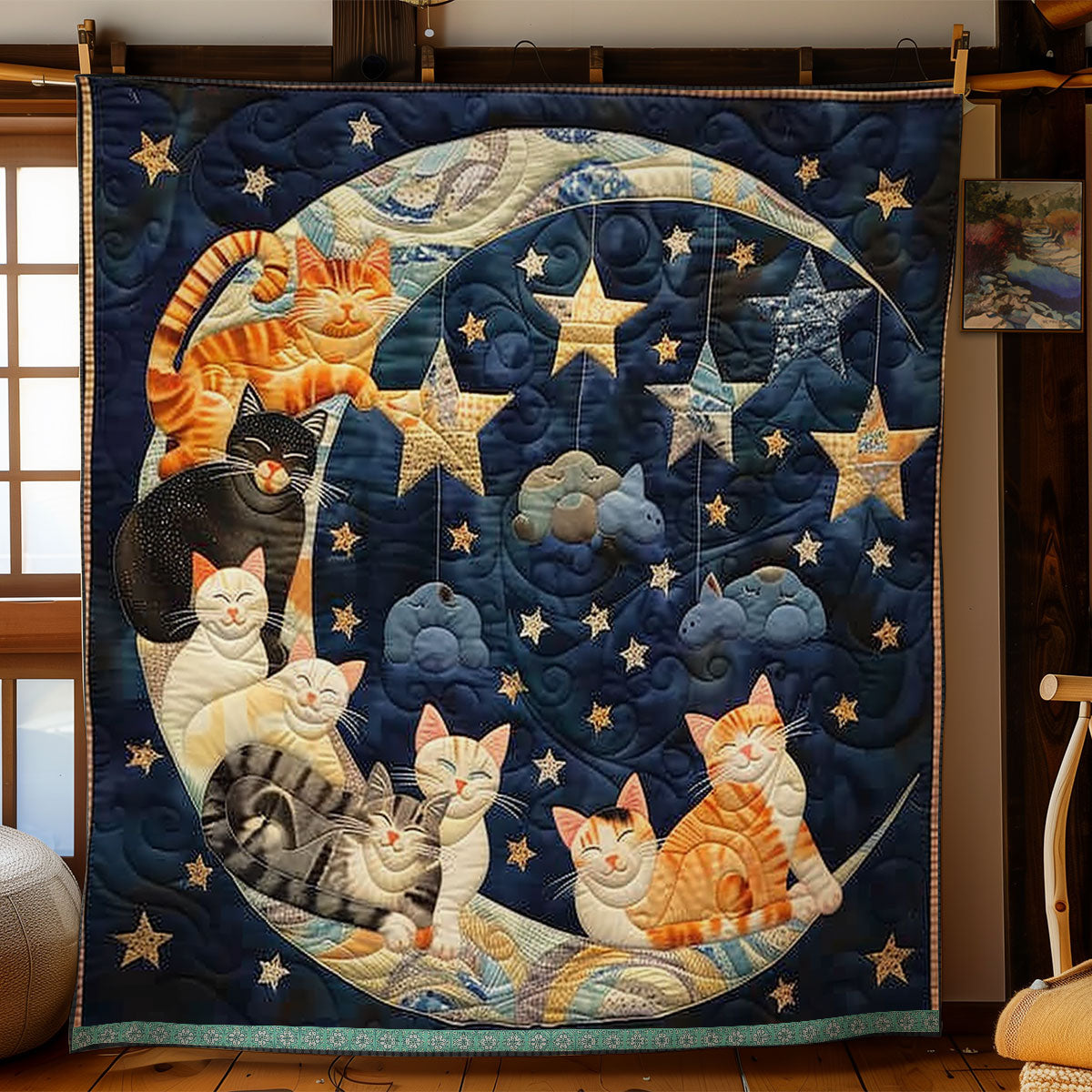 Rynx | Crescent Moon Cats Rest Blanket