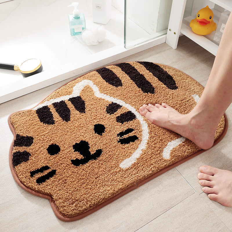 Rynx | Smiling Cat Bath Mat, Animal Bathroom Rug, Soft Plush Water-Absorbent 17.7″x25.5″ Cat Non-Slip Toilet Mat, Soft Thick Bathroom Rug, Art Bathroom Mats, Best Bath Rugs, Hot Shower Mat Non-Slip, Toilet Rug for Bathroom