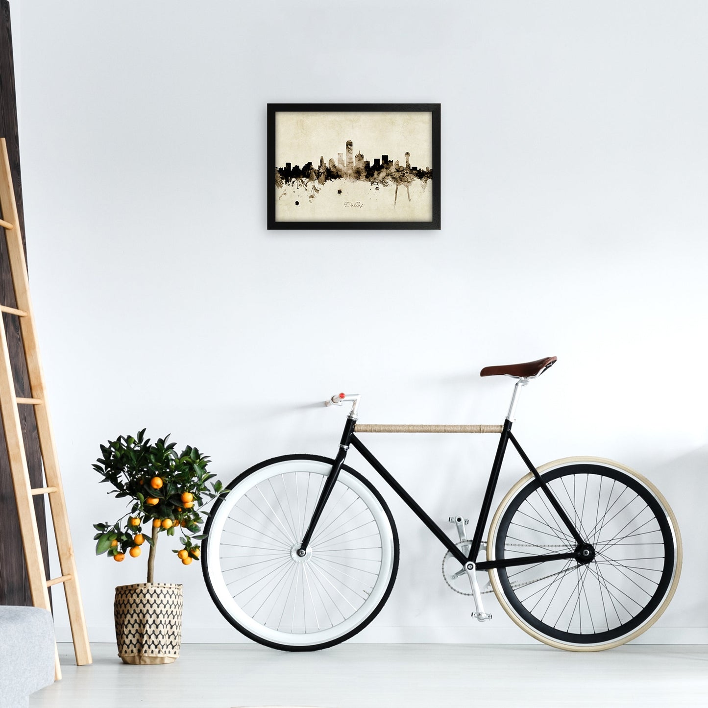 Rynx | Dallas Texas Skyline Vintage Art Print by Michael Tompsett
