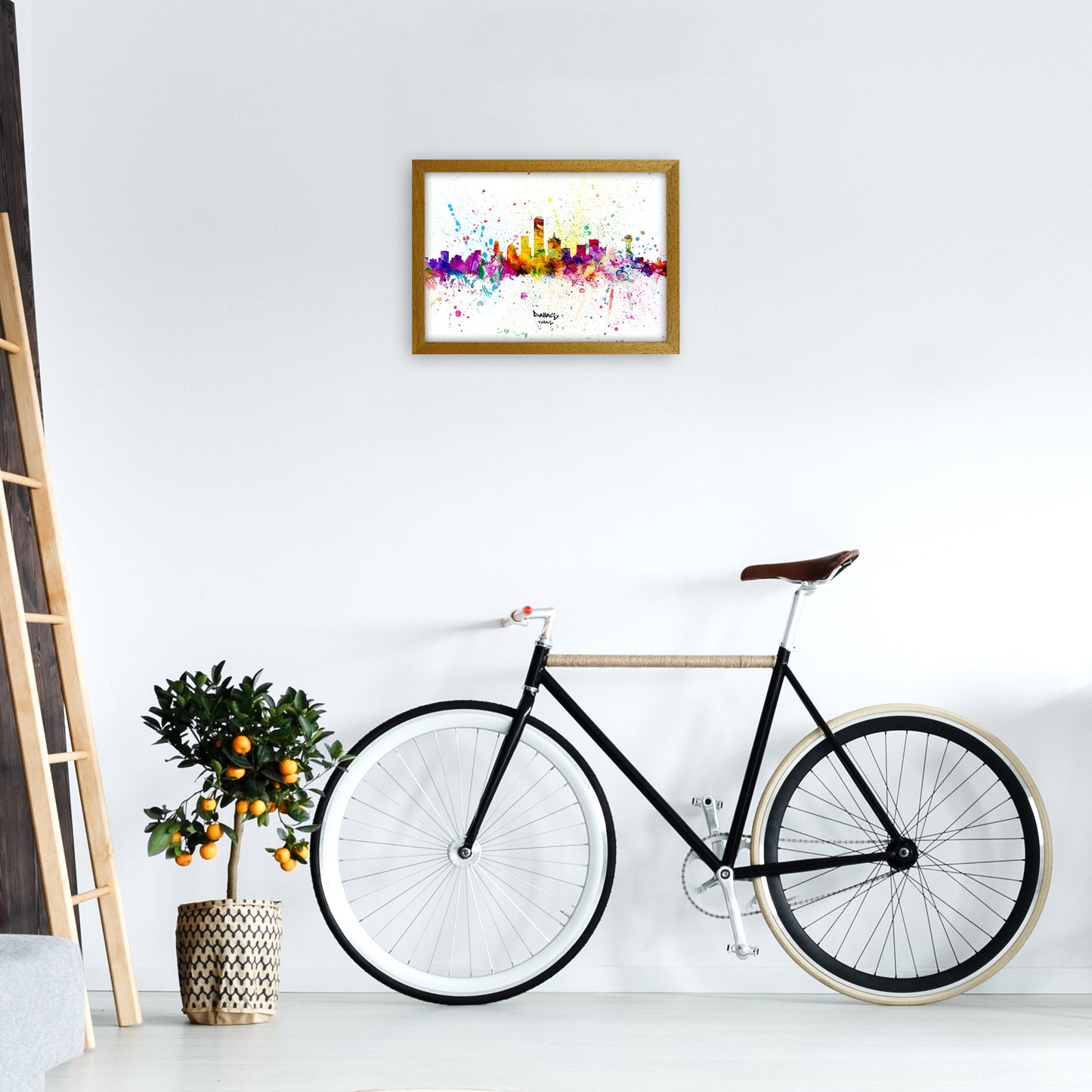 Rynx | Dallas Texas Skyline Splash Art Print by Michael Tompsett