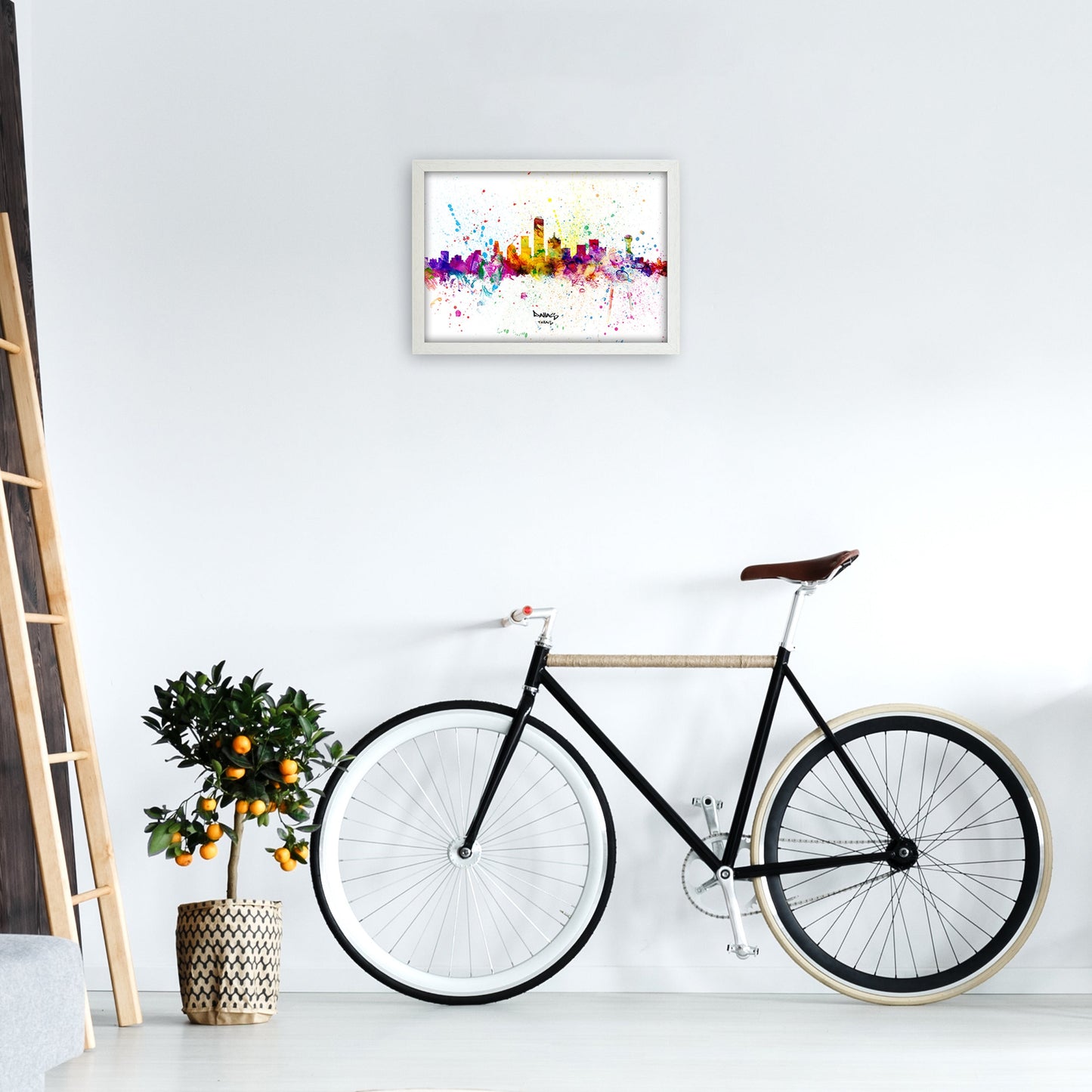 Rynx | Dallas Texas Skyline Splash Art Print by Michael Tompsett