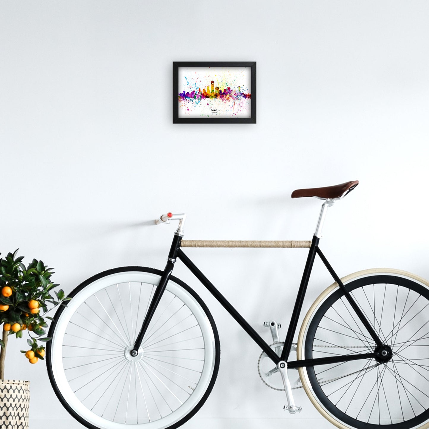 Rynx | Dallas Texas Skyline Splash Art Print by Michael Tompsett