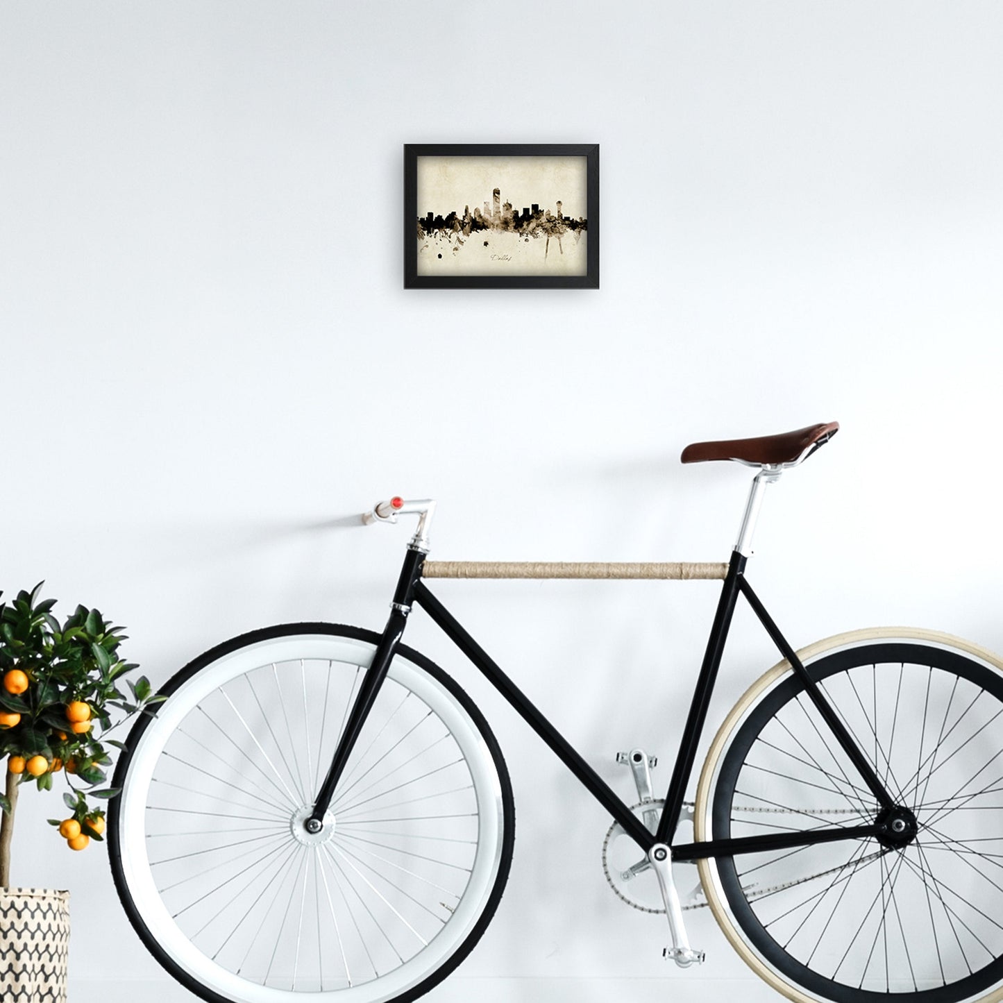 Rynx | Dallas Texas Skyline Vintage Art Print by Michael Tompsett