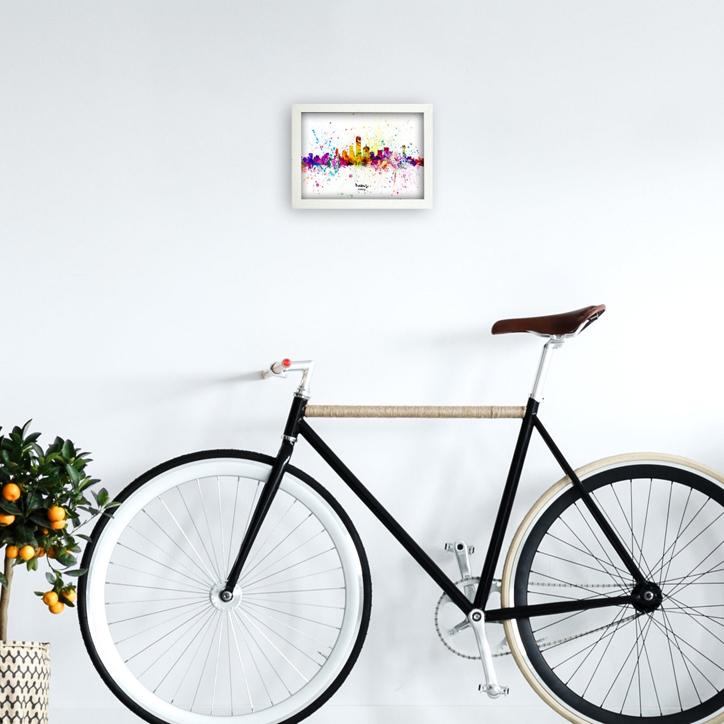 Rynx | Dallas Texas Skyline Splash Art Print by Michael Tompsett