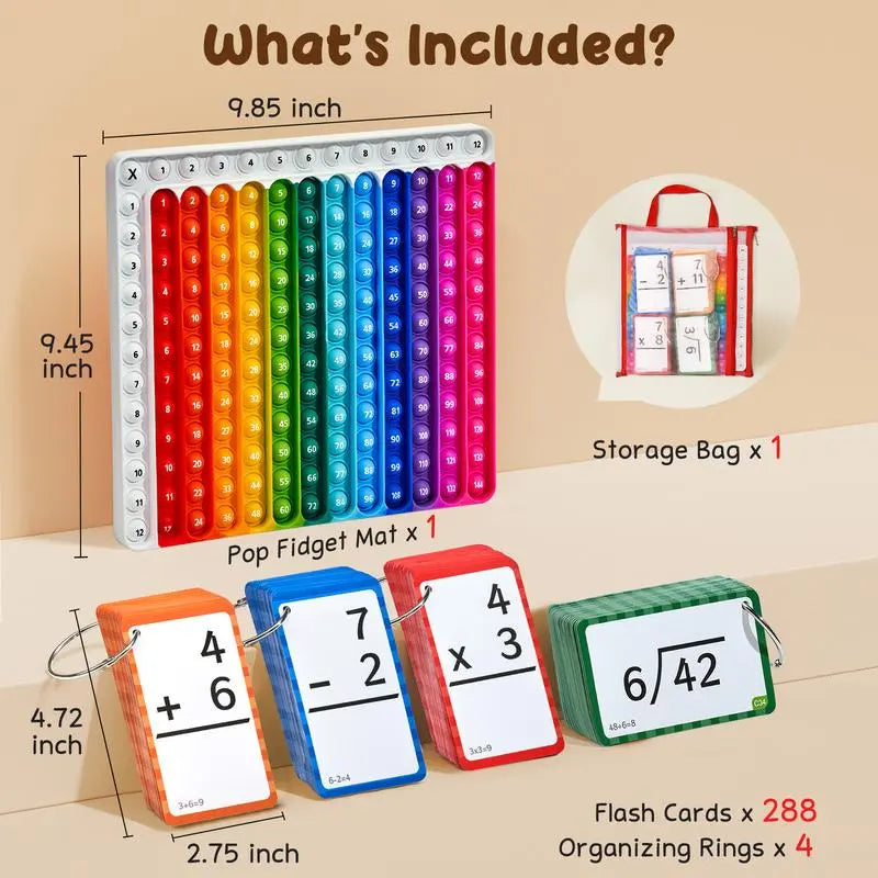 Rynx | Math-Fidget-Game – Interactive Learning Cards with Pop-It Function!
