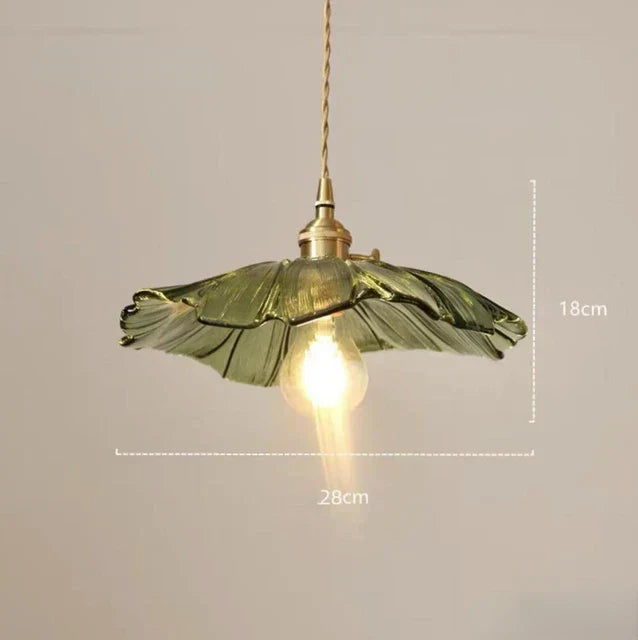 RYNX | Elegant Pendant Lamp With Flowers - Florashine Green glasses