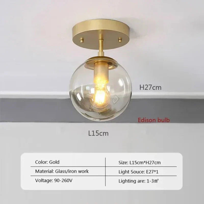 Rynx | LuminousSphere - Modern Glass Ball Ceiling Lamp