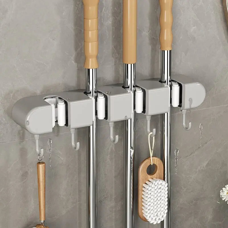 Rynx | Multifunctional Mop Holder with Hook – Self-Adhesive & Sturdy