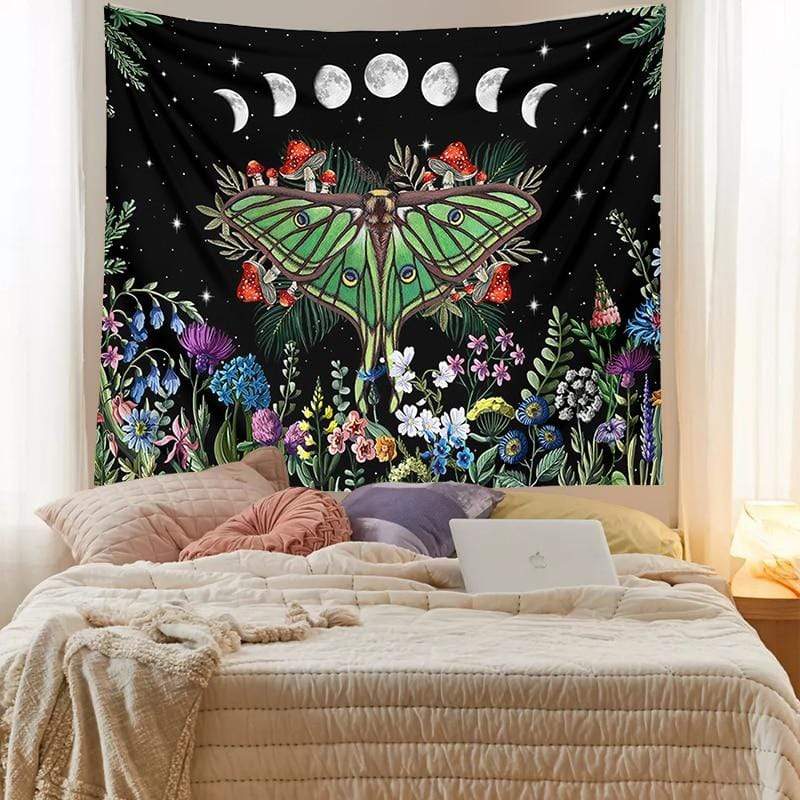 Rynx | Mushroom Trippy Moth Tapestry