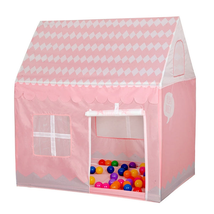Rynx | Household Children Printing Play Tent Small Game House with 50 Ocean Balls & Mat (Light Pink)