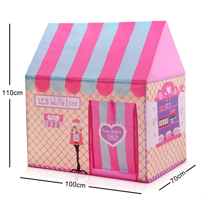 Rynx | Household Children Printing Play Tent Small Game House with 50 Ocean Balls & Mat (Light Pink)