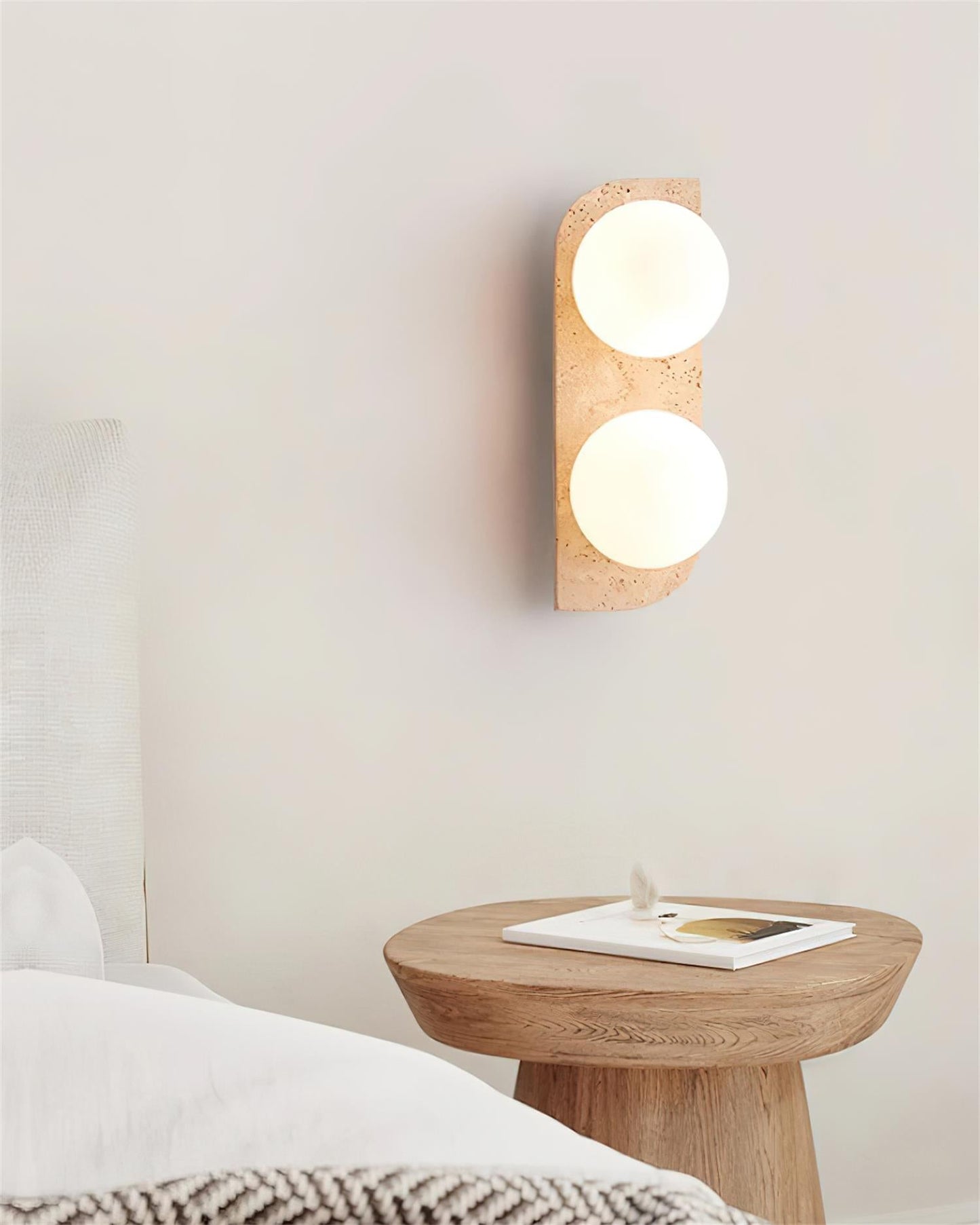 Rynx | Neptune Travertine Plug In Wall Lamp